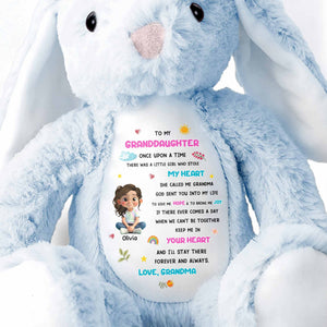 To My Granddaughter, Little Girl Who Stole My Heart - Personalized Stuffed Bunny - GRK108_BUN