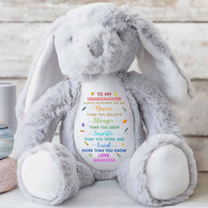 Always Remember You Are Braver, Stars And Hearts Design - Personalized Stuffed Bunny - GRK110_BUN