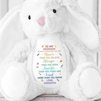Always Remember You Are Braver, Stars And Hearts Design - Personalized Stuffed Bunny - GRK110_BUN