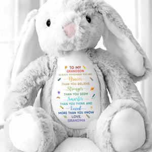 Always Remember You Are Braver, Stars And Hearts Design - Personalized Stuffed Bunny - GRK110_BUN