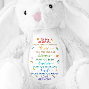 Always Remember You Are Braver, Stars And Hearts Design - Personalized Stuffed Bunny - GRK110_BUN