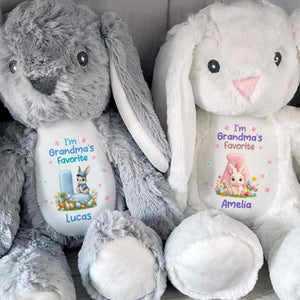 I'm Grandma's Favorite Personalized Letter And Bunny Flower - Personalized Stuffed Bunny - GRK126_BUN