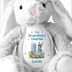 I'm Grandma's Favorite Personalized Letter And Bunny Flower - Personalized Stuffed Bunny - GRK126_BUN