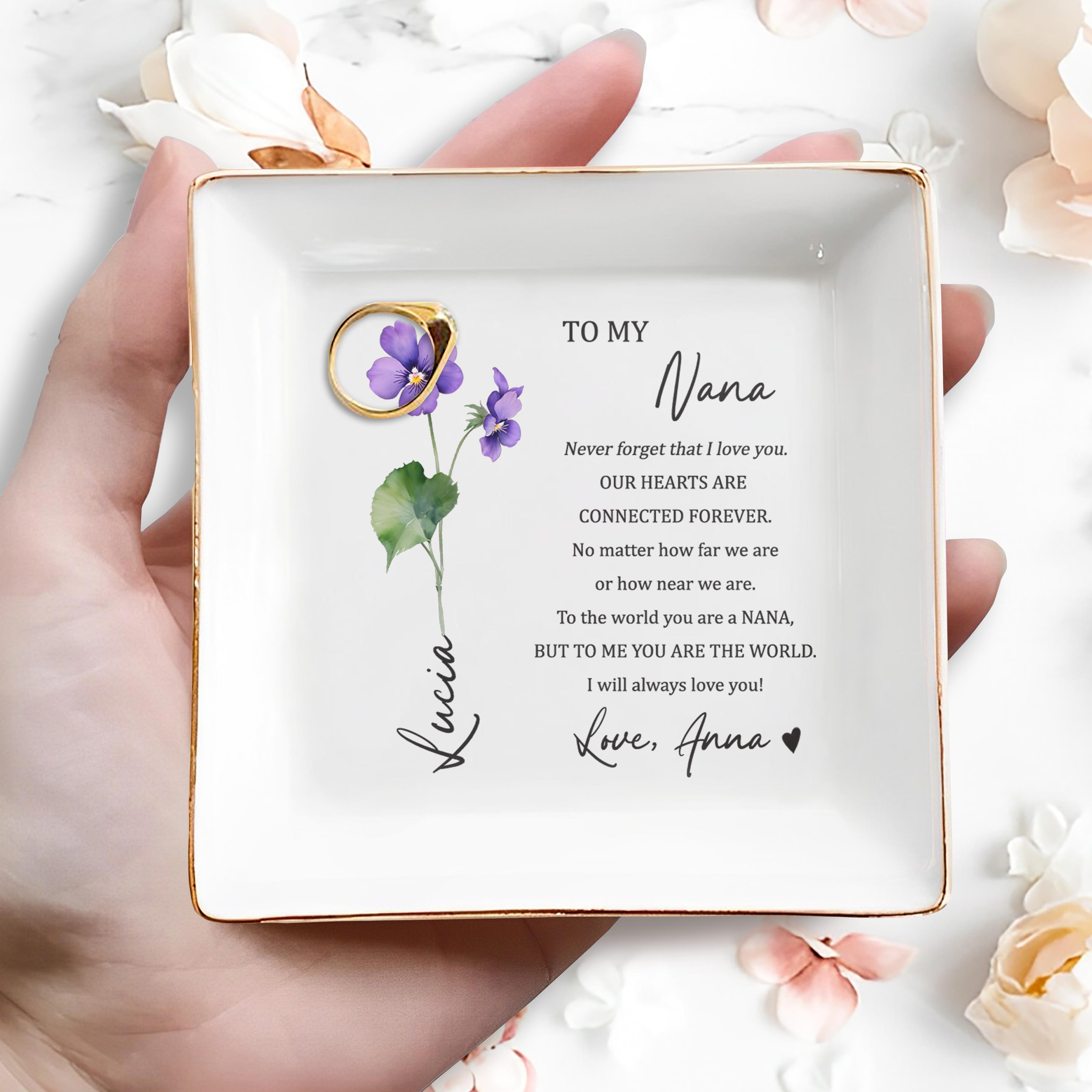 To My Nana You Are The World - Personalized Custom Jewelry Dish - GRM009_SCRD