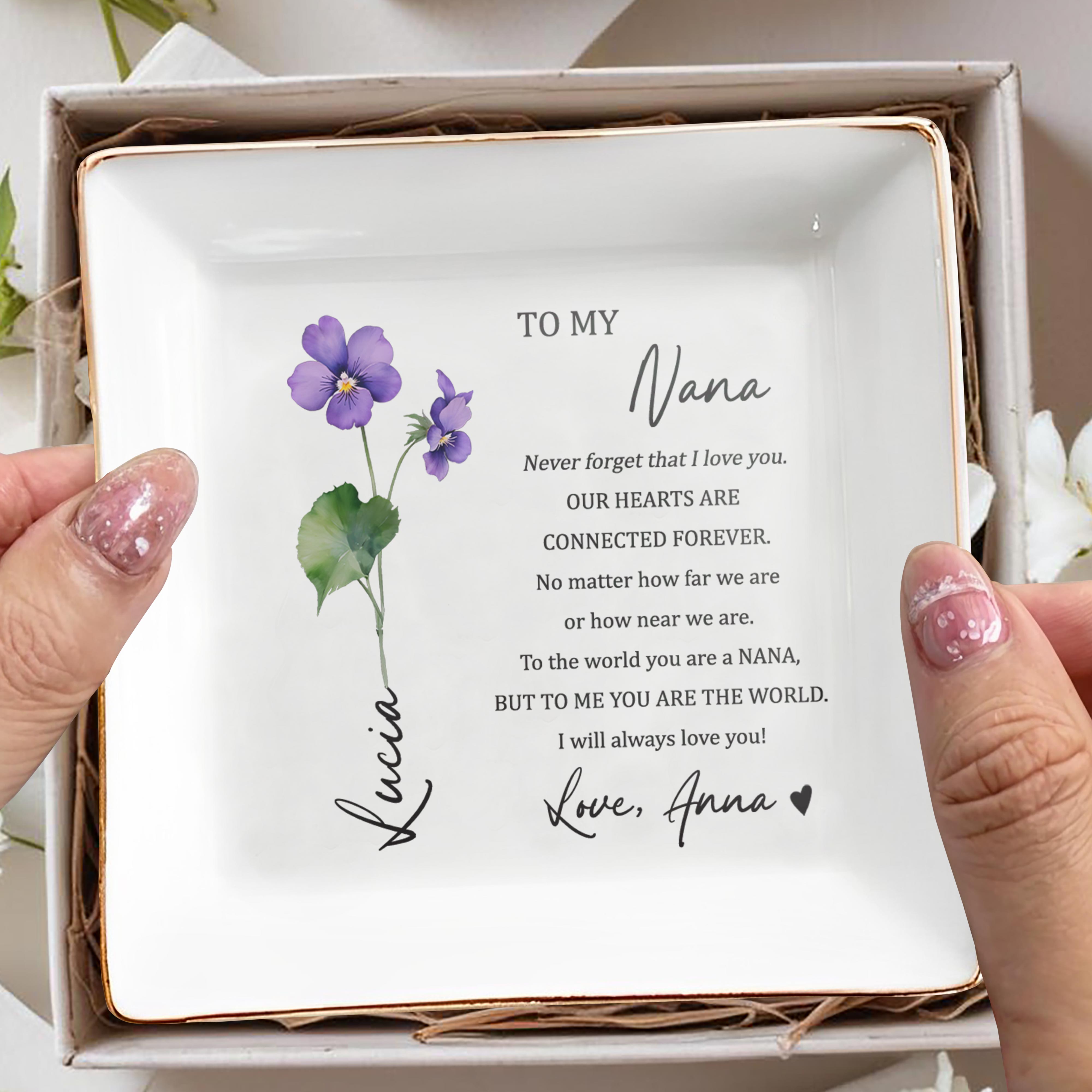 To My Nana You Are The World - Personalized Custom Jewelry Dish - GRM009_SCRD