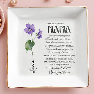Distance Never Separates Two Hearts That Really Care - Personalized Custom Jewelry Dish - GRM011_SCRD