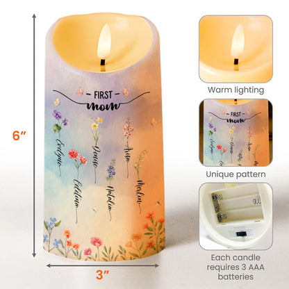 Celebrate The Light Of Love And Family With Blooming Flowers - Personalized Custom LED Candle - GRM019_LECA