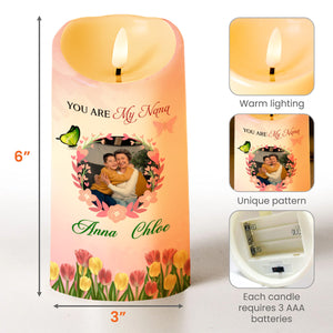 Dear Nana, Thank You For Teaching Me Strength And Love - Personalized Custom LED Candle - GRM020_LECA