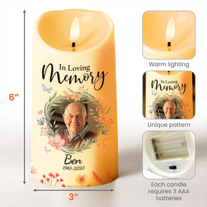 Heaven Is A Beautiful Place Floral Wreath - Personalized Custom LED Candle - GRP001_LECA