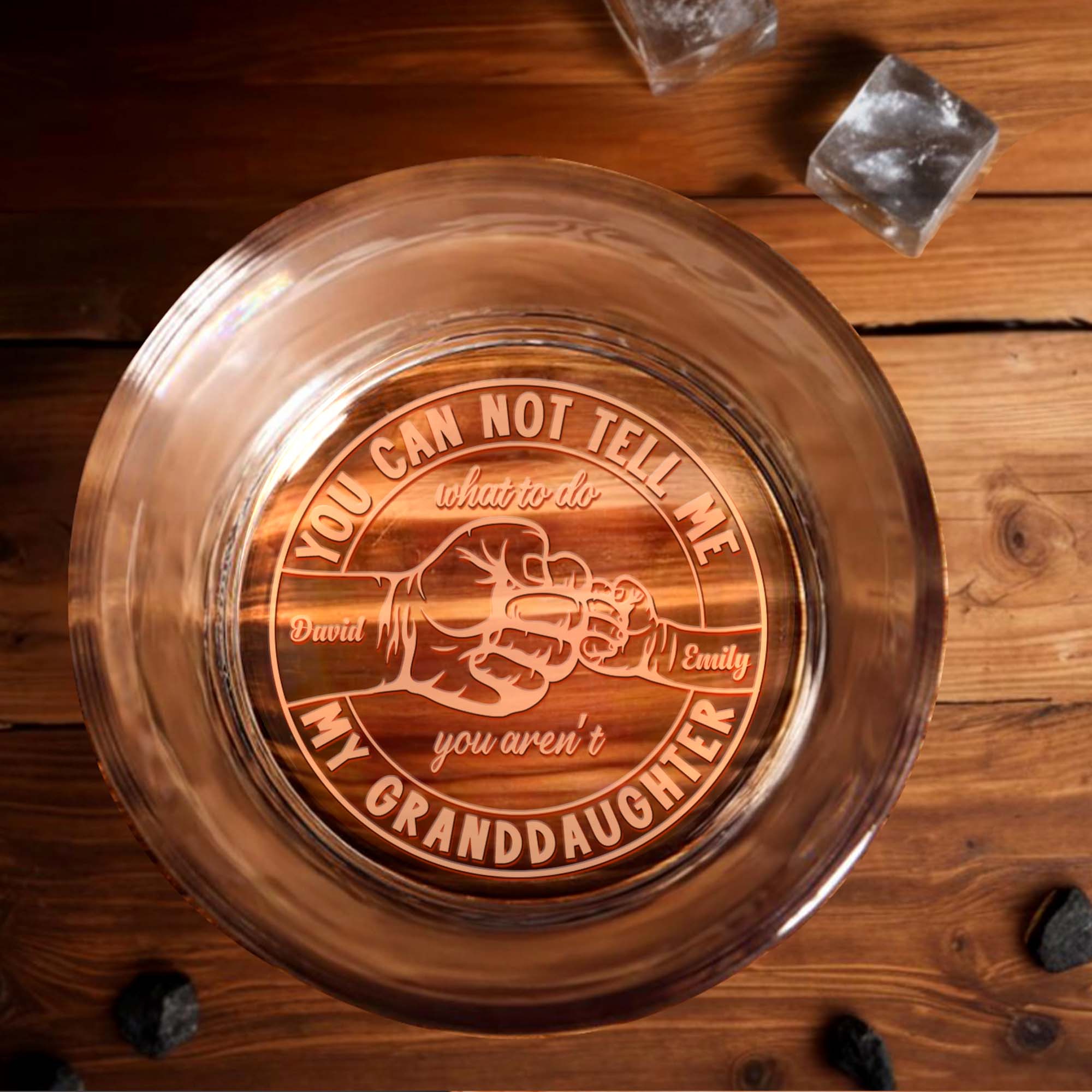 You Can Not Tell Me What To Do, You Aren't My Granddaughter, Skull and Fist - Personalized Engraved Whiskey Glass - GRP029_EWG