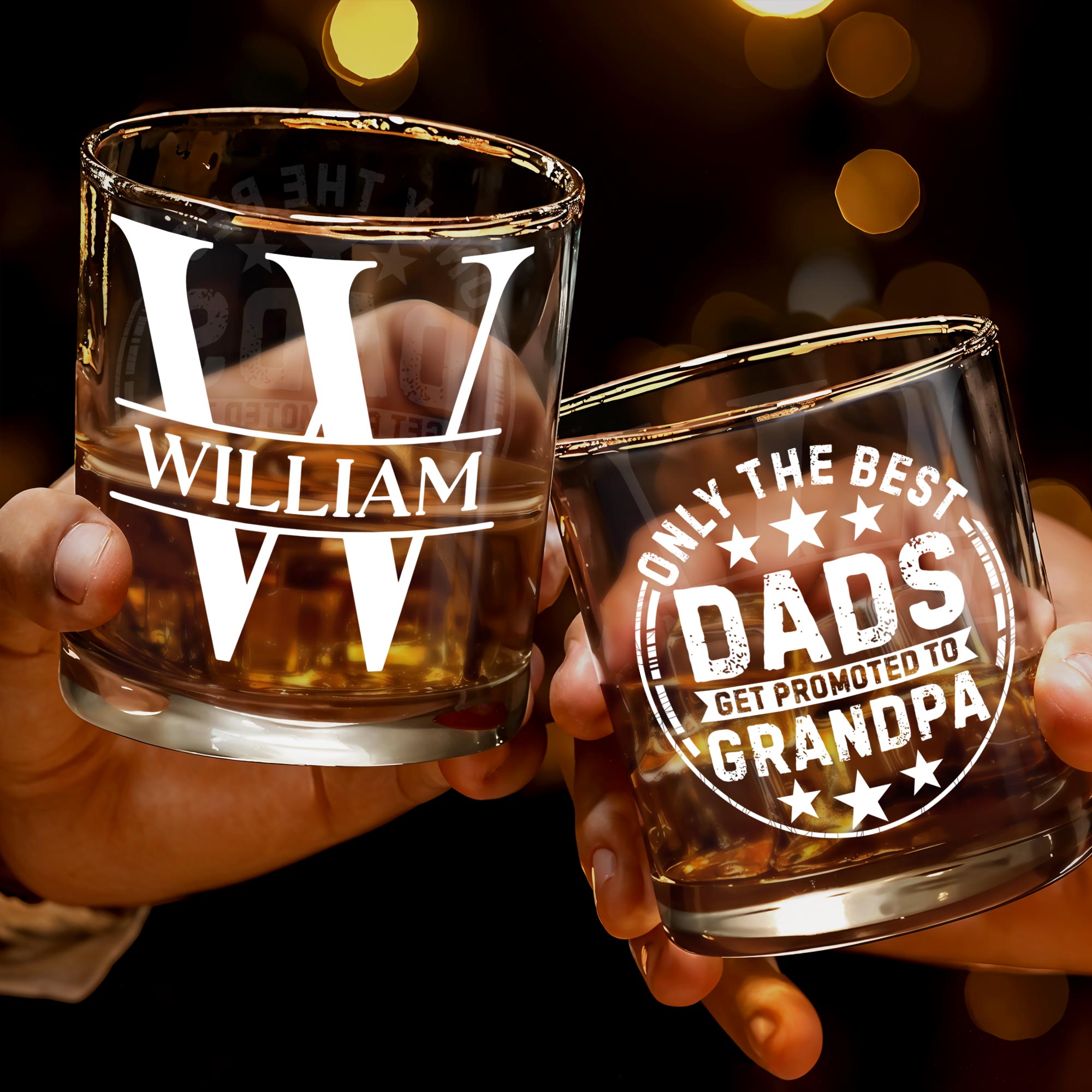 Celebrate Your Special Moments, Typographic Design - Personalized Custom Whiskey Glass - GRP032_RWG