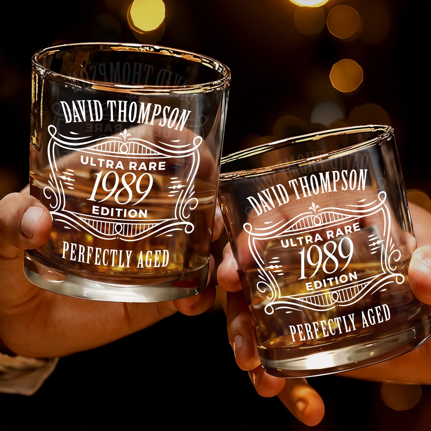 Ultra Rare Edition, Perfectly Aged, Elegant Design - Personalized Custom Whiskey Glass - GRP047_RWG