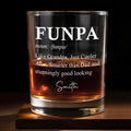 Funpa Like Grandpa Just Cooler Typography Dictionary Design - Personalized Custom Whiskey Glass - GRP056_RWG