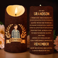 Grandson Strength, Wisdom, and Adventure LED Candle - Personalized Custom LED Candle - GSN006_LECA