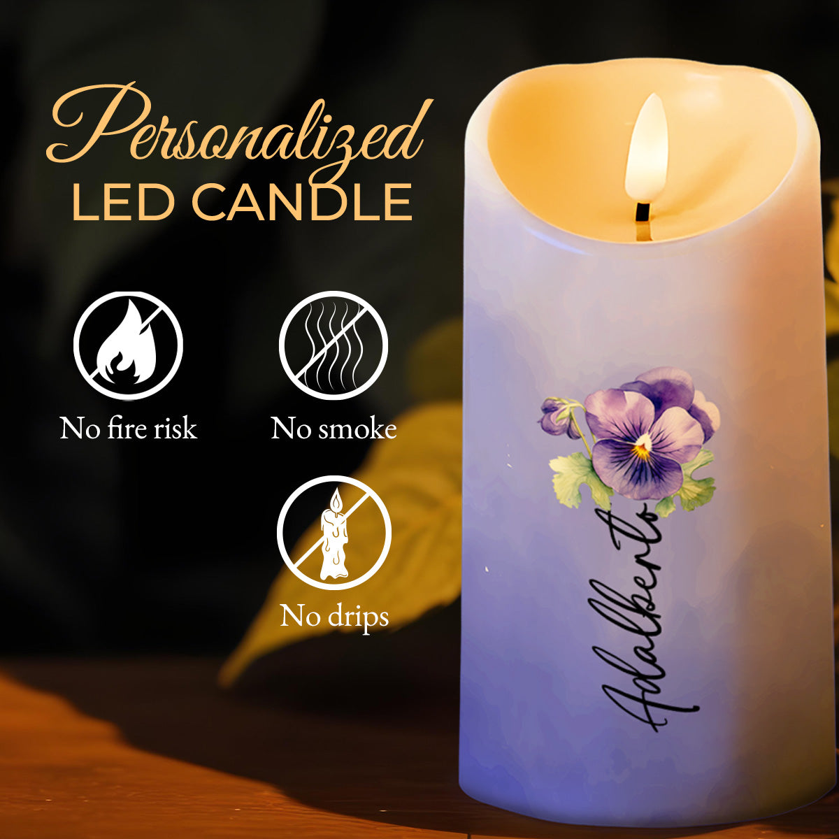 To My Dearest Grandson, Home Is Where The Heart Finds Peace - Personalized Custom LED Candle - GSN008_LECA