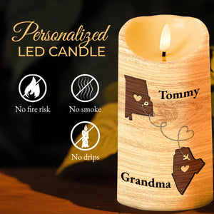 To My Grandson, Learn And Grow With Love - Personalized Custom LED Candle - GSN013_LECA
