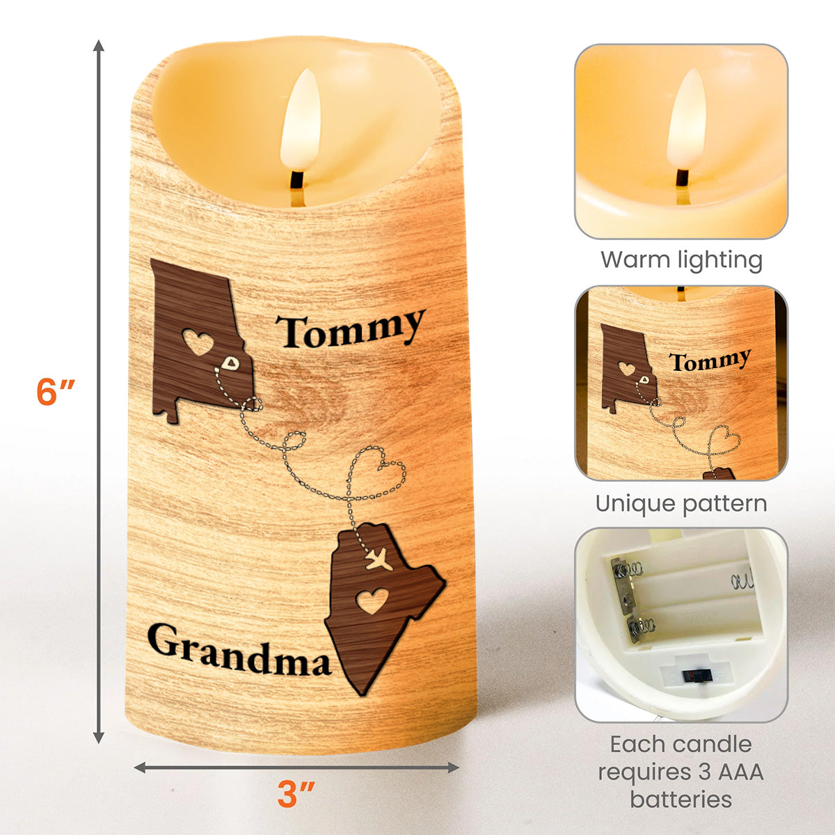 Hold Your Head High Braver And Stronger Reminder For Grandson - Personalized Custom LED Candle - GSN014_LECA