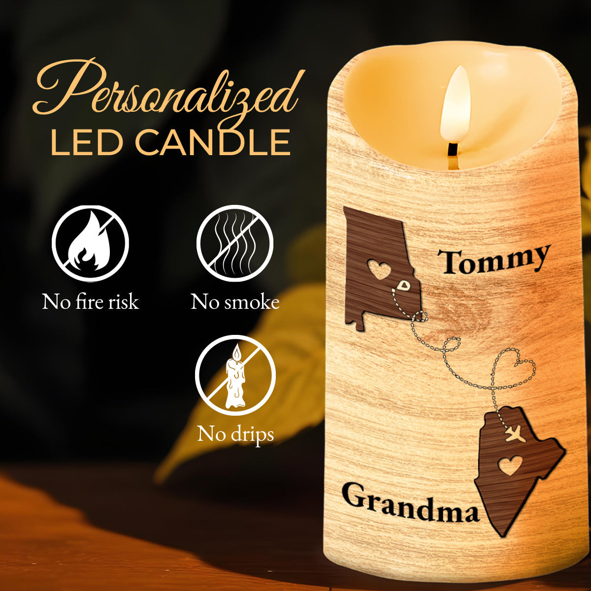 Hold Your Head High Braver And Stronger Reminder For Grandson - Personalized Custom LED Candle - GSN014_LECA