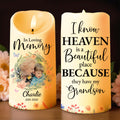 Heaven Is Beautiful Because They Have My Grandson - Personalized Custom LED Candle - GSN020_LECA