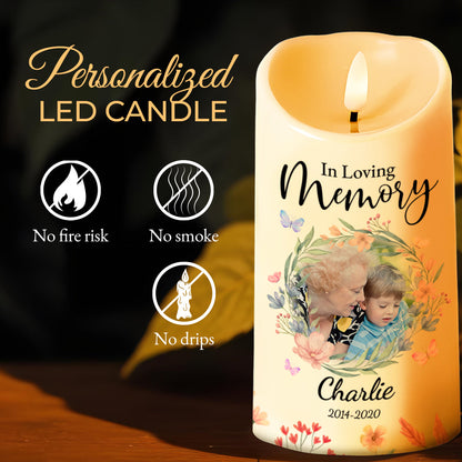 Heaven Is Beautiful Because They Have My Grandson - Personalized Custom LED Candle - GSN020_LECA