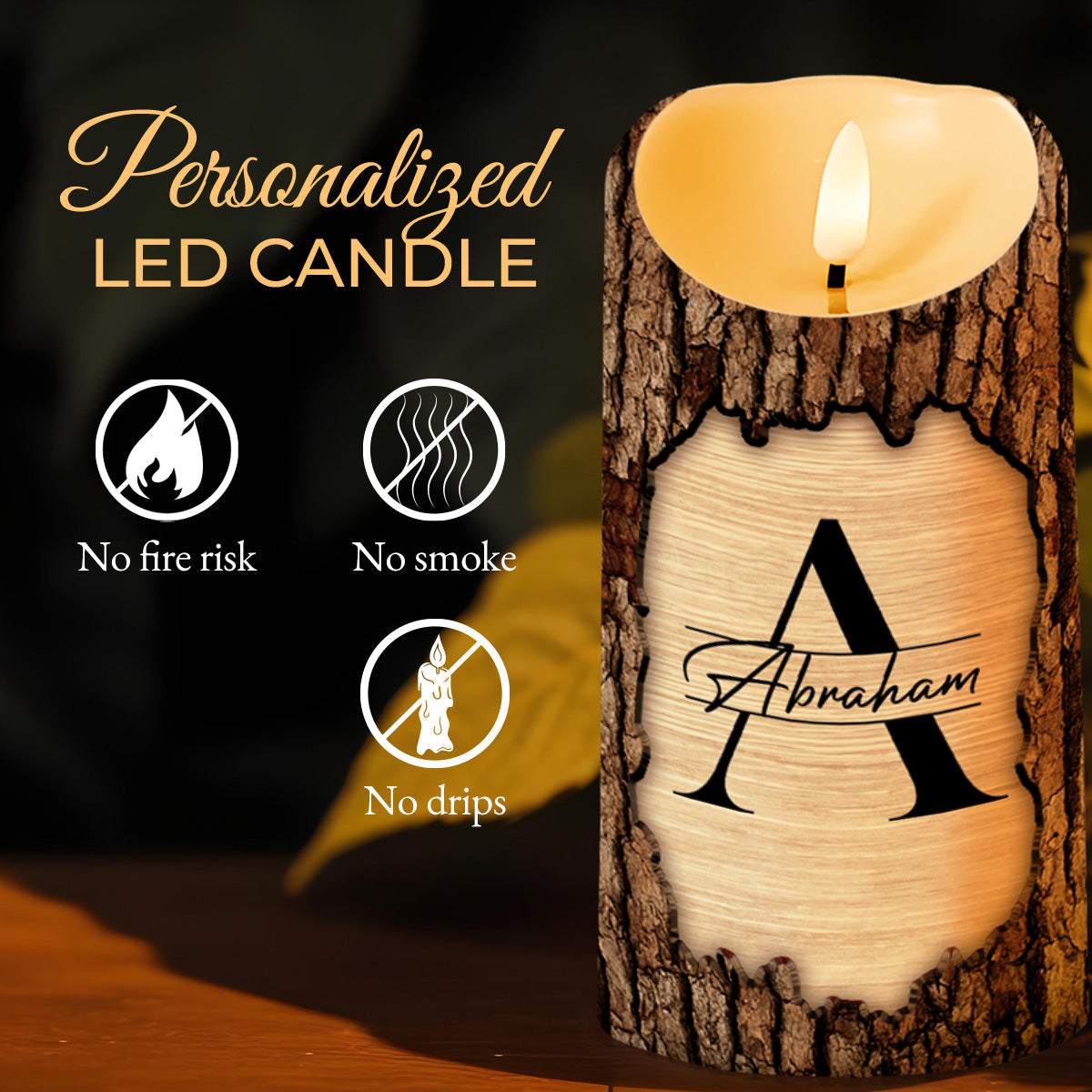 Strength And Wisdom Personalized Custom Candle - Personalized Custom LED Candle - GSN021_LECA
