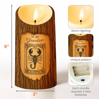 Never Forget I Love You, Inspirational Quotes LED Candle For Grandson - Personalized Custom LED Candle - GSN030_LECA