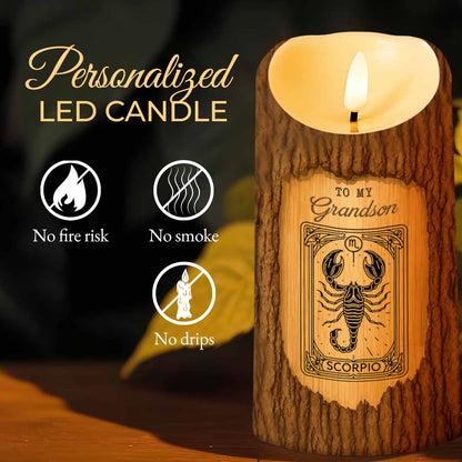 Never Forget I Love You, Inspirational Quotes LED Candle For Grandson - Personalized Custom LED Candle - GSN030_LECA