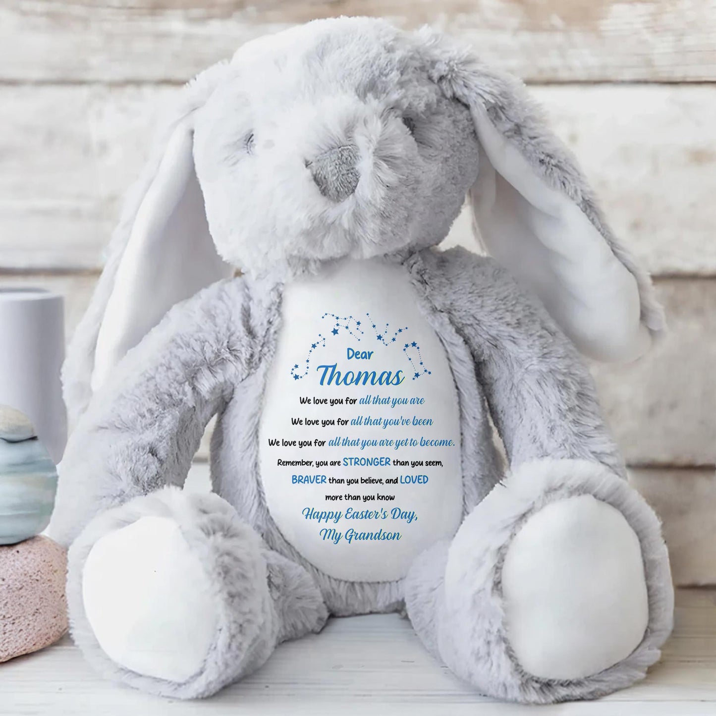 We Love You For All That You Are, Stuffed Bunny - Personalized Stuffed Bunny - GSN038_BUN