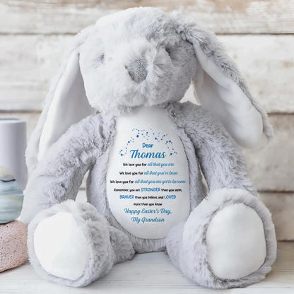 We Love You For All That You Are, Stuffed Bunny - Personalized Stuffed Bunny - GSN038_BUN