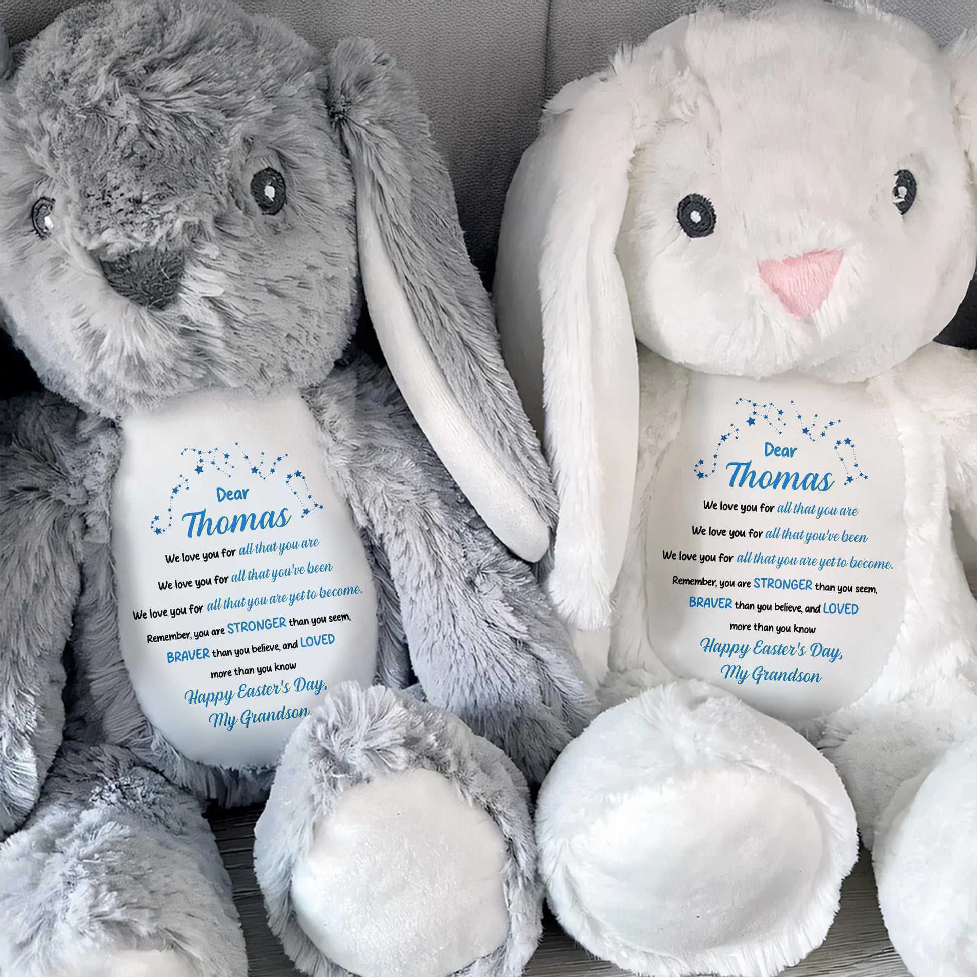 We Love You For All That You Are, Stuffed Bunny - Personalized Stuffed Bunny - GSN038_BUN