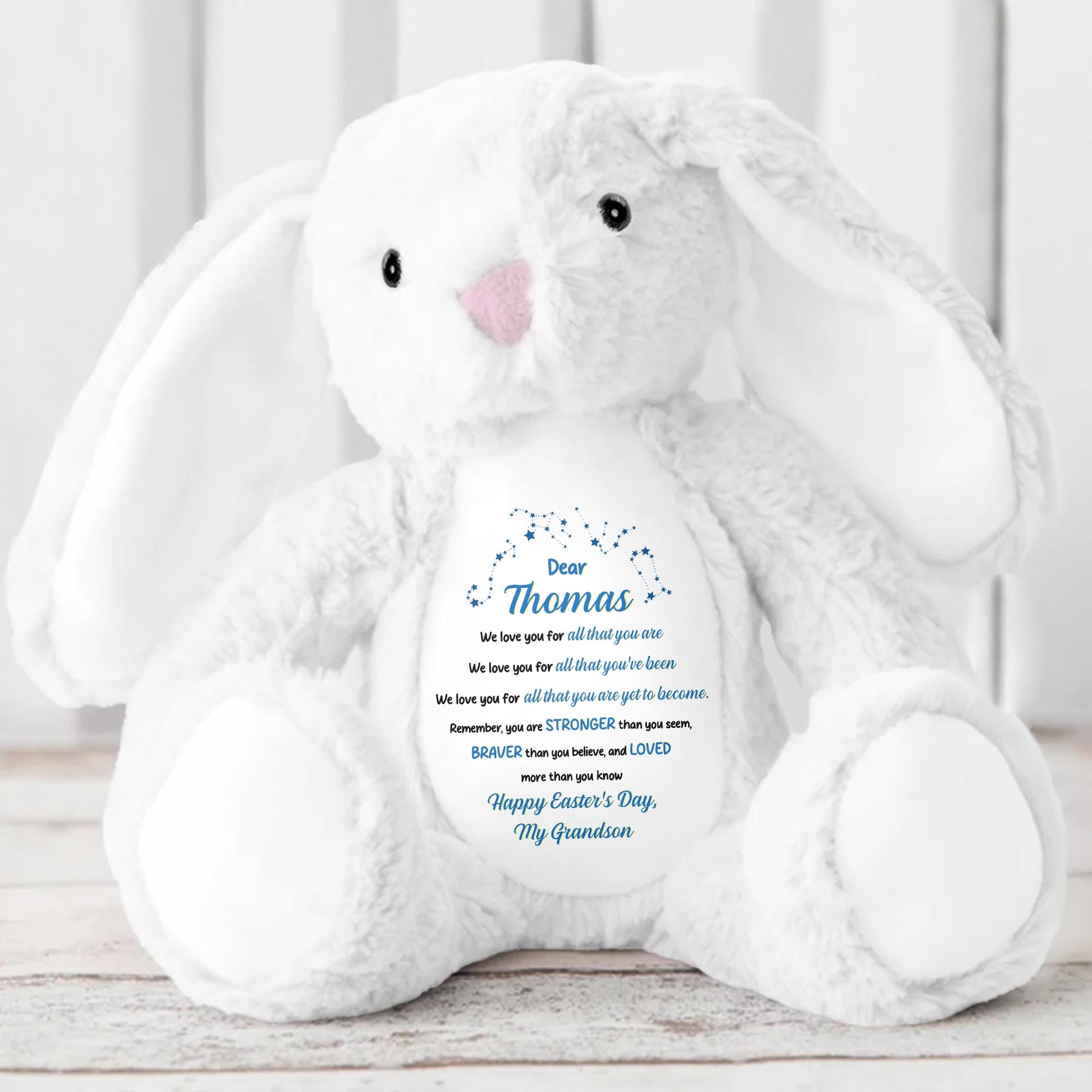 We Love You For All That You Are, Stuffed Bunny - Personalized Stuffed Bunny - GSN038_BUN