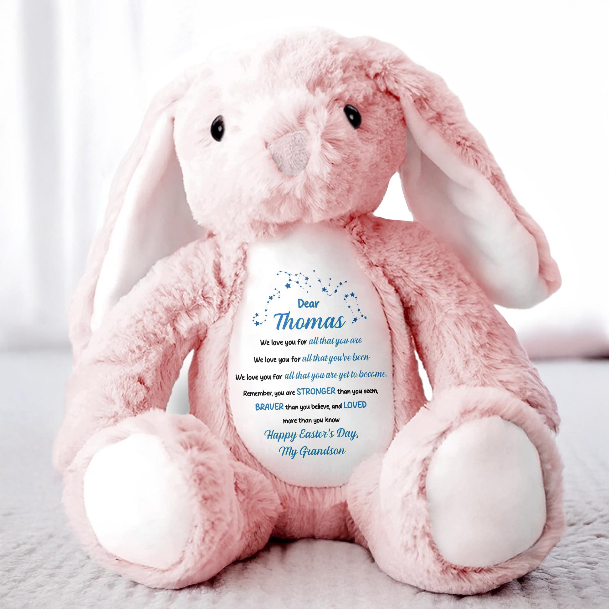 We Love You For All That You Are, Stuffed Bunny - Personalized Stuffed Bunny - GSN038_BUN