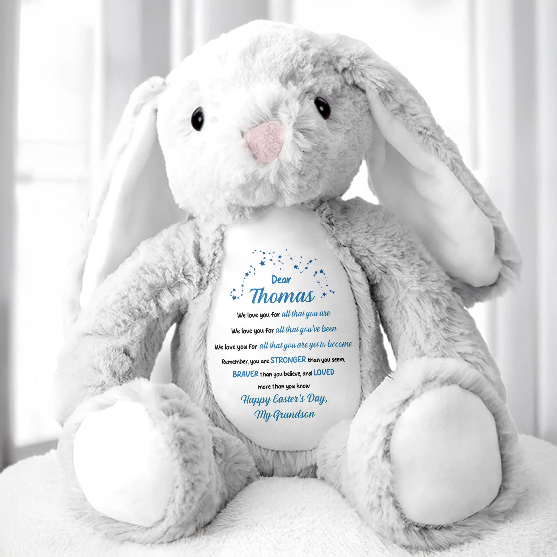 We Love You For All That You Are, Stuffed Bunny - Personalized Stuffed Bunny - GSN038_BUN