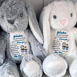 To My Grandson, Even When I'm Not Close By, Love Symbols, Bunny - Personalized Stuffed Bunny - GSN040_BUN
