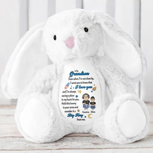 To My Grandson, Even When I'm Not Close By, Love Symbols, Bunny - Personalized Stuffed Bunny - GSN040_BUN