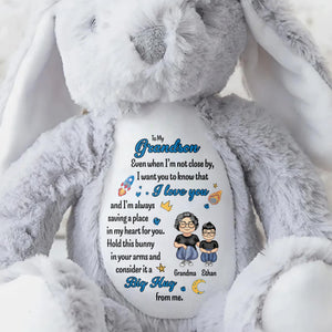 To My Grandson, Even When I'm Not Close By, Love Symbols, Bunny - Personalized Stuffed Bunny - GSN040_BUN