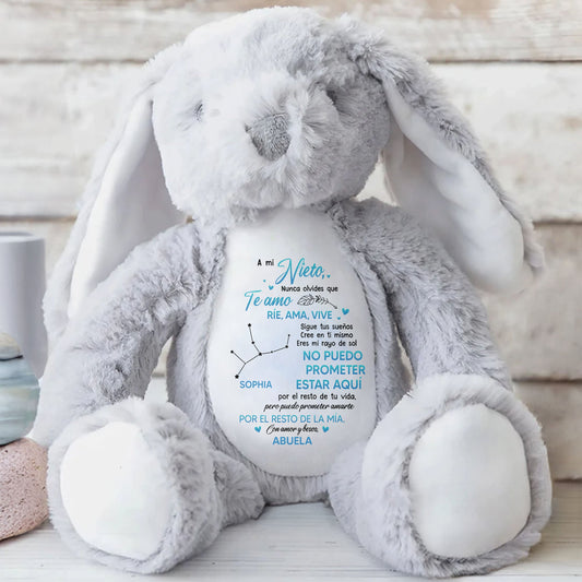 A Mi Nieto, Nunca Olvides Que Te Amo, Stuffed Bunny - Personalized Stuffed Bunny - GSN043_BUN