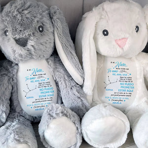 A Mi Nieto, Nunca Olvides Que Te Amo, Stuffed Bunny - Personalized Stuffed Bunny - GSN043_BUN