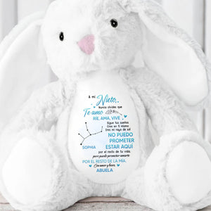 A Mi Nieto, Nunca Olvides Que Te Amo, Stuffed Bunny - Personalized Stuffed Bunny - GSN043_BUN