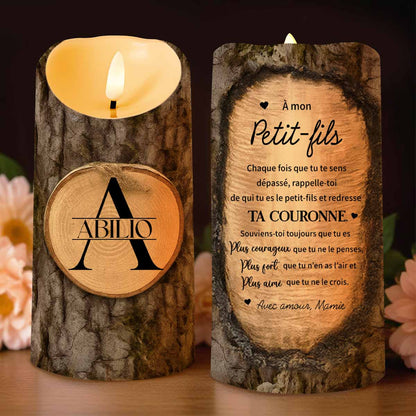 À Mon Petit-fils, Redresse Ta Couronne - Personalized Custom LED Candle - GSN056_LECA