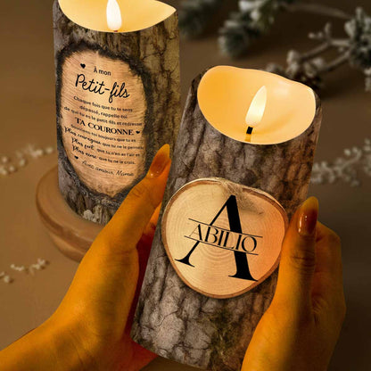 À Mon Petit-fils, Redresse Ta Couronne - Personalized Custom LED Candle - GSN056_LECA
