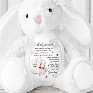 To My Grandson, Every Time You Snuggle This Bunny - Personalized Stuffed Bunny - GSN066_BUN