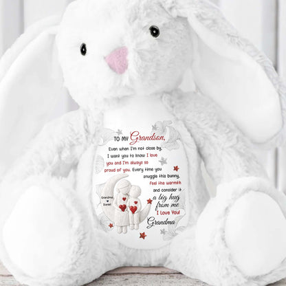 To My Grandson, Every Time You Snuggle This Bunny - Personalized Stuffed Bunny - GSN066_BUN