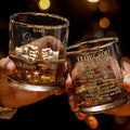 To My Grandson Personalized Fist Bump And Metallic Stars - Personalized Custom Whiskey Glass - GSN078_RWG