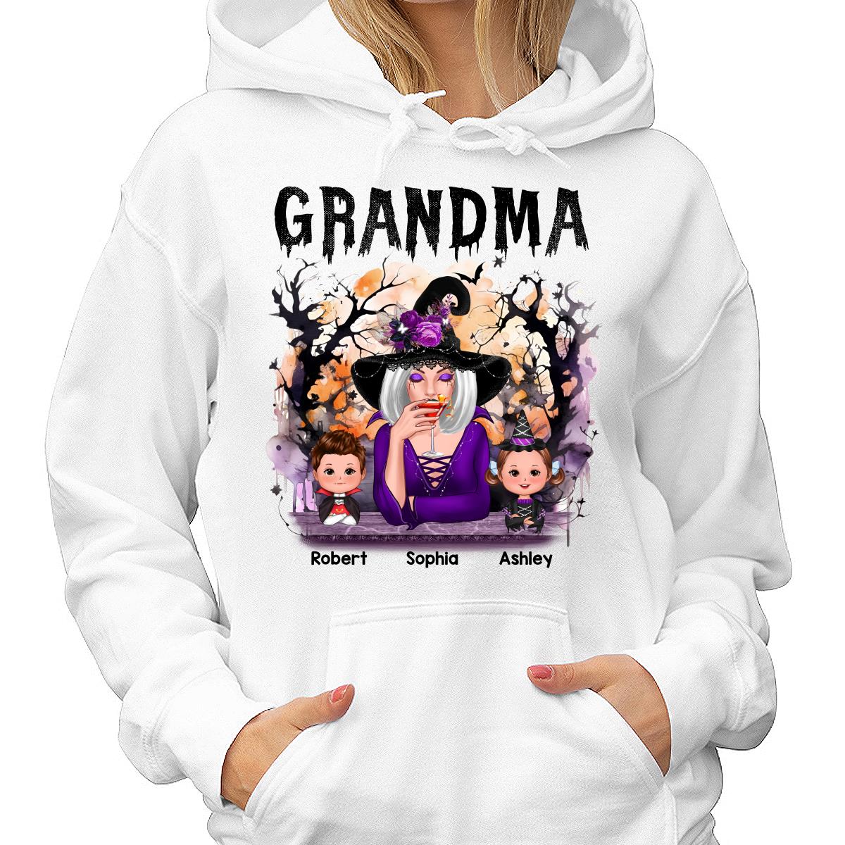 Halloween Orange Purple Dripping Grandma Grandkids - Lifestyle 4