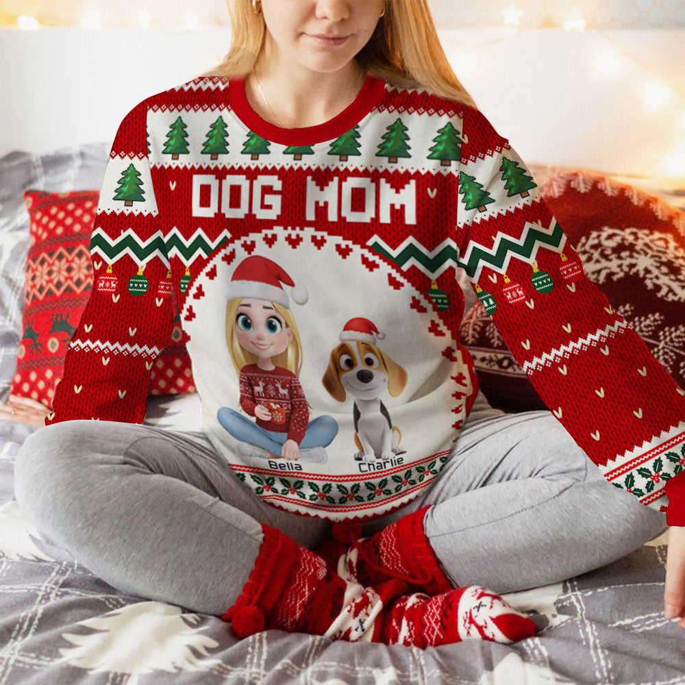 Christmas Paw Love - Personalized All-Over-Print Sweatshirt