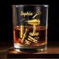 Fabulous Hair Stylist Tools And Accessories With Hair Dryer And Scissors - Personalized Custom Whiskey Glass - HAIR044_RWG