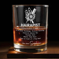 Hairapist Scissor Wielding Miracle Working Definition With Scissors Comb And Flowers - Personalized Custom Whiskey Glass - HAIR139_RWG