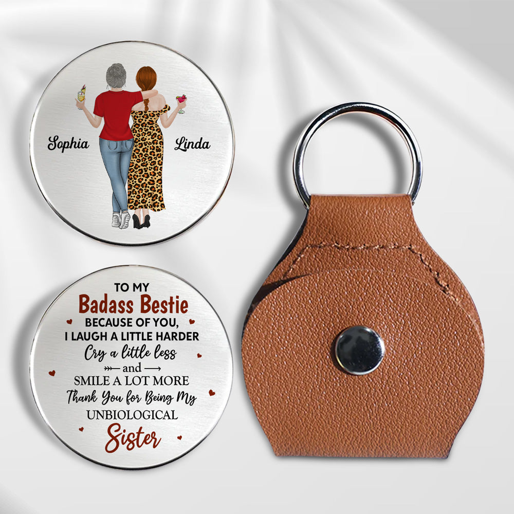 Because Of You I Laugh A Little Harder 2 - Personalized Pocket Hug - Christmas Gift For Best Friend
