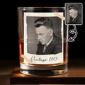 Vintage A Toast To Timeless Moments, Photo And Tape - Personalized Custom Whiskey Glass - HIM001_RWG
